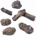 Morofme 7pcs Diorama Rocks Plastic Tree Stump Mini Rockery Stone Micro-Landscape Stone Figurines Diorama Stumps Ornaments Artificial Miniature Rocks for Projects Sand Table Landscape Train Garden by Morofme