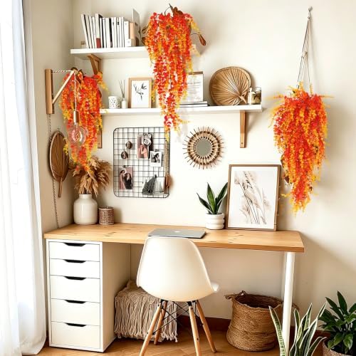RECUTMS Artificial Fall Greenery for Outdoors Faux Hanging Baskets Plants - Image 6
