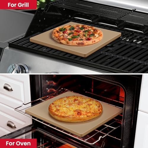 Unicook 16 x 16 Inch Square Cordierite Pizza Stone for Oven Grill, 9.6 Lbs - Image 4