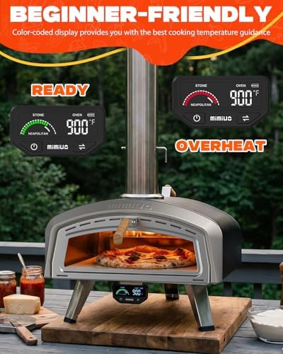 Mimiuo 16" Outdoor Wood/Charcoal Pizza Oven with Smart Temperature Display - Image 3
