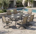 Sophia & William Patio Dining Set for 6 w/Swivel Textilene Chairs, Brown by SophiaWilliam