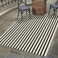 OJIA Washable Area Rugs 4'x6' Black and Cream Outdoor Rug Porch Patio Decor by OJIA