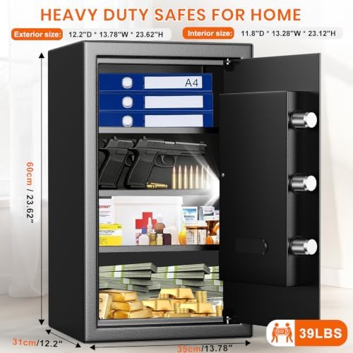 5.2 Cu Ft Large Safe Box for Home with Digital Keypad and Key Lock - Image 2