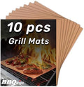 Copper Grill Mats for Outdoor Grill (10 Pack) Non-Stick Reusable Sheets by ProBBQToolsFactoryDirect%EF%BC%81