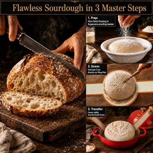 AHJ 6QT Enameled Cast Iron Dutch Oven for Sourdough Bread Baking - Image 6