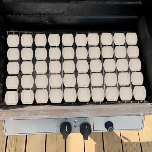 Leship Ceramic Briquettes Replacement for Turbo, Nexgrill Broilmaster Gas Grills, Gas Grill Briquettes Replacement for Lava Rocks, 2 x 2 inches, 70-Piece - Image 4