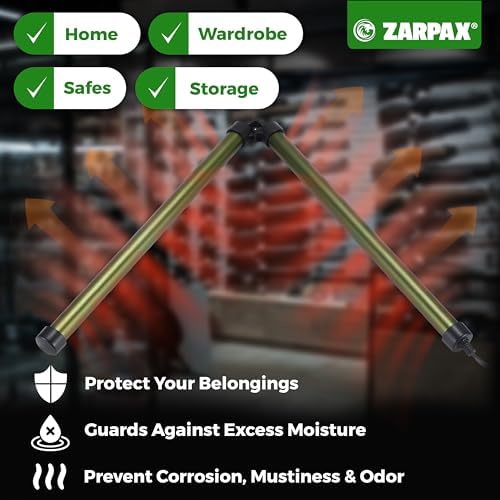ZARPAX Gun Safe Dehumidifier Rod 32" Electric Plug In - 2 Pack - Image 2
