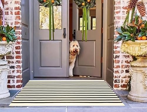 Fall Layered Doormat 2.3'x3.6',Striped Door Mat Outdoor Porch Decor - Image 6