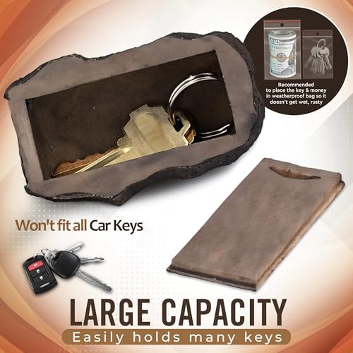 Hide a Key Outside Fake Rock - Looks & Feels like Real Stone - Safe for Outdoor Garden or Yard, Spare Key Storage, Weatherproof Key Holder, Blends with Landscaping by Rampro - Image 5