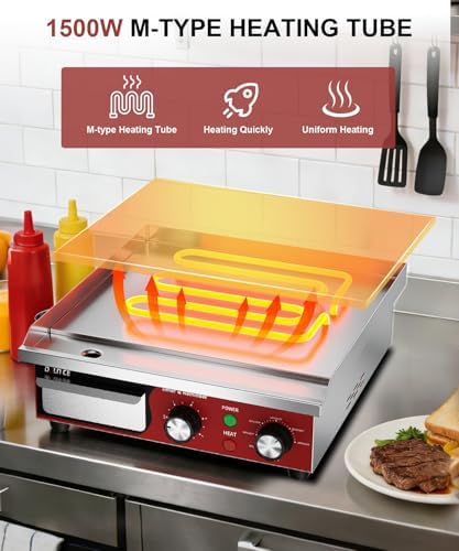 14"x11.8" Commercial Electric Griddle with 5 Minute Reminder Timer - Image 5