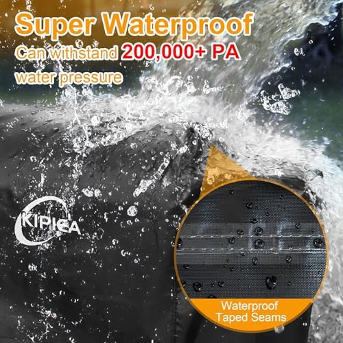 Kipiea 600D Heavy Duty Grill Cover for Traeger Woodridge, Waterproof Wood Pellet Smoker Cover with Windproof Buckles, Pellet BBQ Grill Covers for Outside Anti-UV, No Tear, No Fading - Image 4