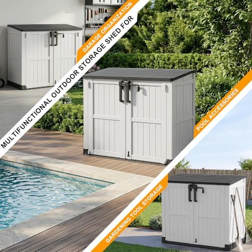 Outdoor Storage Box & Cabinet 36 Cu Ft, Patio Storage Box, White - Image 6