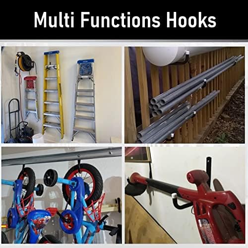 Heavy Duty Garage Hooks, 6.7Inch Wall Mount Garden Tools Storage Hook for Bike, Ladder, Chair, Garden Hose, Power Tool, Indoor Outdoor - Image 4