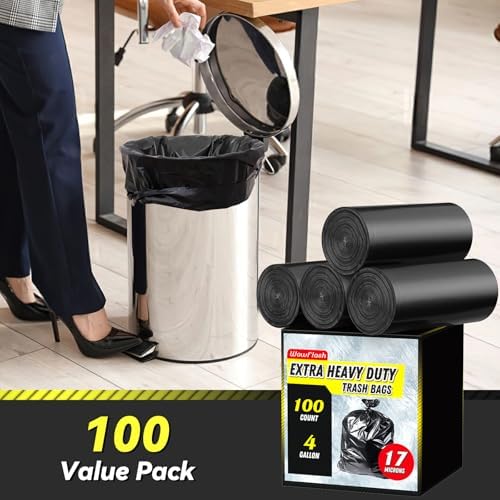 Wowflash 100 Count 17 Micron Extra Heavy Duty 4 Gallon Trash Bags - Image 2