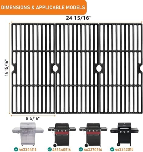 Hisencn Grill Grates for Char-Broil Advantage 463344015 463343015-16 15/16" - Image 2