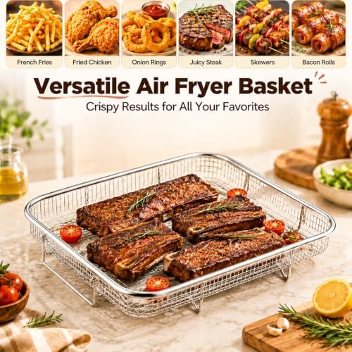 TeamFar 11.8 Inch Air Fryer Basket for Oven, Air Fryer Rack, 2 Pieces - Image 6