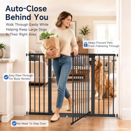 Cumbor 36" Extra Tall Dog Gate for Large Dogs, 30-54" Wide Pet Gate - Image 5
