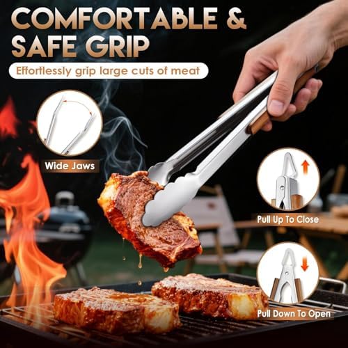 TIVOLI 3PCS Grilling Accessories Set - Heavy Duty BBQ Tool Set - Image 4