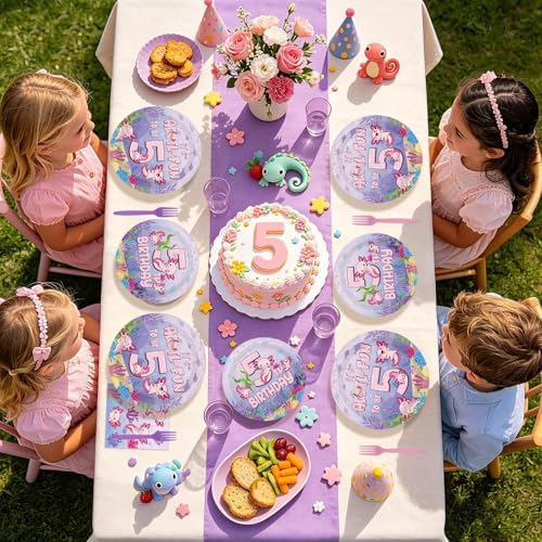 96Pcs Axolotl 5th Birthday Party Decorations for Girls, Serves 24 - Image 7