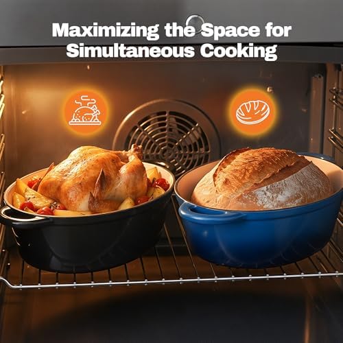 Oval Dutch Oven for Bread Baking, 4.5 Quart Non Stick Enameled Cast Iron Dutch Oven Pot with Lid, Oven Safe Oval Casserole with Lid up to 500°F for Baking, Braising, Stews, Roasting (Black) - Image 4