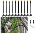 10pk Brass Misting Nozzles Tee 8 inch 360 Degree Adjustable Copper Sprayer, Compatible with1/4 trubing Hose Watering Plant Drip Irrigation Pneumatic Fittings Connection for Watering Garden(10pk) by Unknown