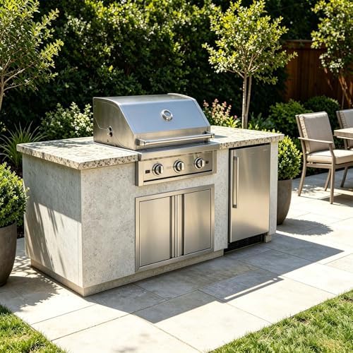 JIE JIN Outdoor Kitchen Door 26" W X 24" H Double Doors BBQ Access Door BBQ Island Door 304 Brushed Stainless Steel Flush Mount Door for Outdoor Kitchen BBQ Island Outdoor Cabinet Doors - Image 7