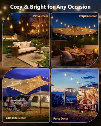 Brightown 58FT Solar String Lights Outdoor, 25+1 Shatterproof LED Lights - Image 7