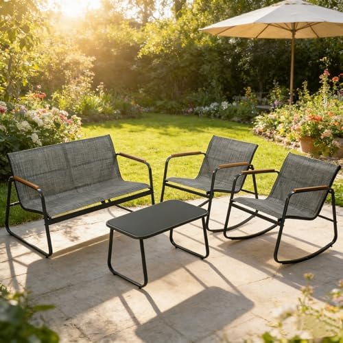 Kozyard 4-Piece Outdoor Patio Furniture Set with Textilene Chairs - Image 7