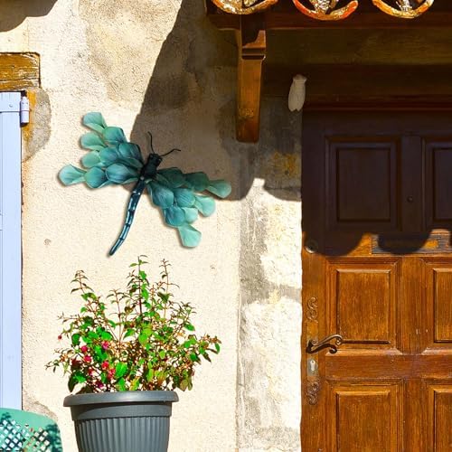 LIFFY Metal Dragonfly Wall Decor Handmade - Outdoor Metal Wall Art Decor for Patio Garden Fence Living Room, Bedroom, Dragonfly Gifts - Image 2