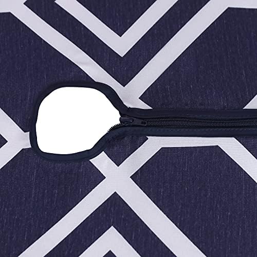 LUSHVIDA Moroccan Round Outdoor Tablecloth with Umbrella Hole 60 Inch Navy - Image 6