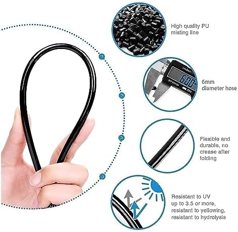 Outdoor Misting Cooling System Kit with 12v Pump,Mister System for Outside Patio with Brass Sprayers,Garden Cooling System DIY Micro Drip Irrigation System(Color:Nero,Size:18m/59ft) - Image 2