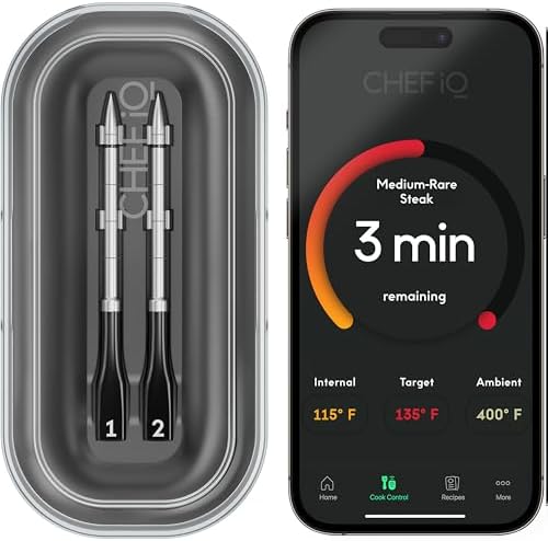 CHEF iQ Sense Smart Wireless Meat Thermometer with 2 Ultra-Thin Probes, Unlimited Range Bluetooth Meat Thermometer, Digital Food Thermometer for Remote Monitoring of BBQ Grill, Oven by Unknown