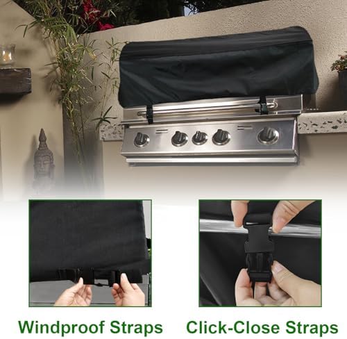 Built-in Grill Cover 32" Fits for Bull 30",Hygrill 3 Burner,Hygrill 32",Blaze 25" & 32" Built in Grill,Most 25"-32" Built in Grill,Island BBQ Grill Top Cover, Countertop Grill Cover - Image 4