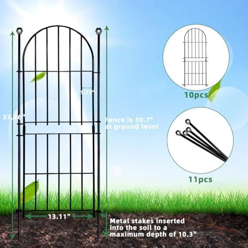 Decorative Garden Fence, 31in (H) x 10ft(L) No Dig Fence - Image 2