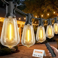 100FT Remote Outdoor String Lights for Outside, 50+2 LED Waterproof Shatterproof Edison Dimmable Timer Bulbs, 2500K Warm White Patio Lights for Garden Backyard Yard Hanging Lighting by Outdoorlights
