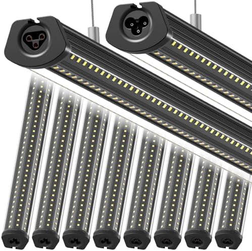 Barrina T8 LED Shop Lights 8FT, 140W 17000LM, 5000K U Shape Black, 10 Packs by Barrina