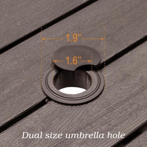 3ft Brown Outdoor Dining Table for 4 Person Patio 37" Plastic Square Table - Image 2