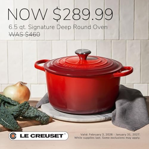 Le Creuset Enameled Cast Iron Signature Deep Round Oven, 6.5 qt., Cerise - Image 5