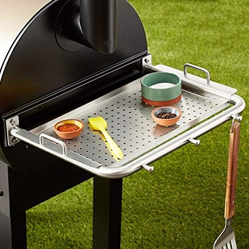 Pit Boss Deluxe Stainless Steel Grill Side Shelf – Removable Prep Tray with Tool Hooks – 19.02" L x 14.81" W x 2.76" H - Image 5