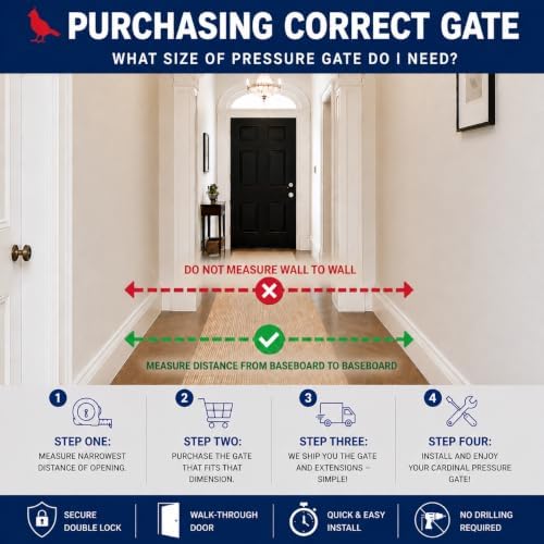 Cardinal Gates PG26.4 Baby & Pet Pressure Gate, Black, 48.75-51.50 in - Image 6