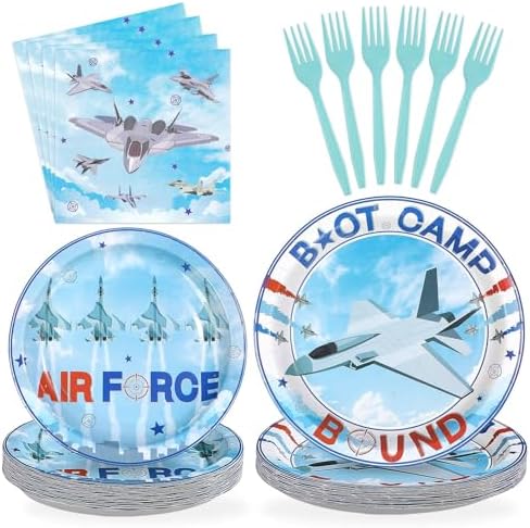 96 Pcs Air Force Party Airplane Aviation Decorations, Serves 24 by Greencian