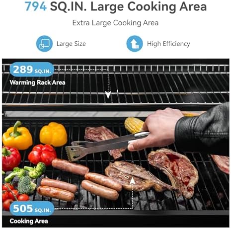 34-Inch Barrel Charcoal Grill with Side Tables for Outdoor Cooking BBQ - Image 2