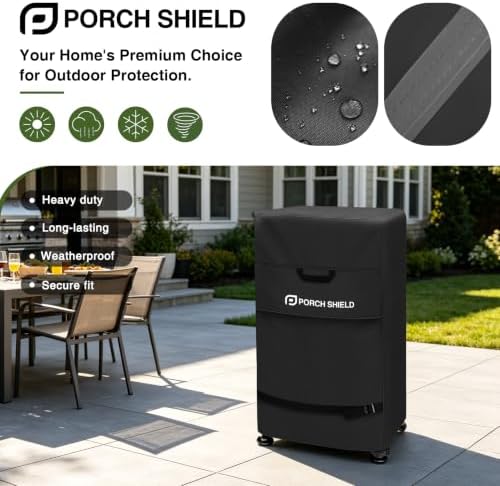 Porch Shield 30 inch Outdoor Smoker Cover 20W x 18D x 33H inch, Black - Image 6