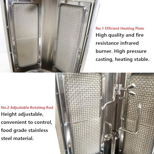 Shawarma Grill Machine with 2 Burners LP Gas Kebab Gyro Grill Machine Vertical Rotating Broiler for Commercial and Home Use - Image 3