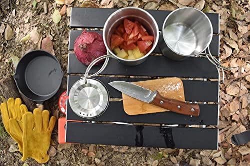 Camping Cups and Mugs Pot 2Pcs -304 Food Grade Stainless Steel - Outdoor Cookware Set with Vented Lid -33oz Big+24oz Small for Backpacking Picnic Hiking - Image 3