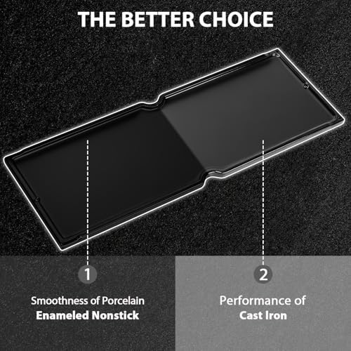 Utheer Porcelain Coated Cast Iron Grill Grates & Griddle for Char-Griller - Image 3