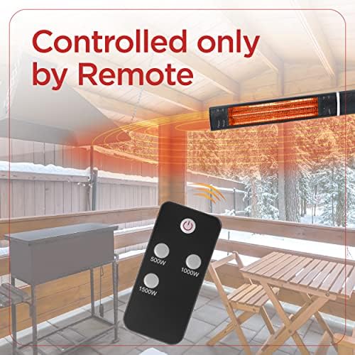 BLACK+DECKER Wall Mounted Infrared Outdoor Patio Heater, BHOW03R, Black - Image 5
