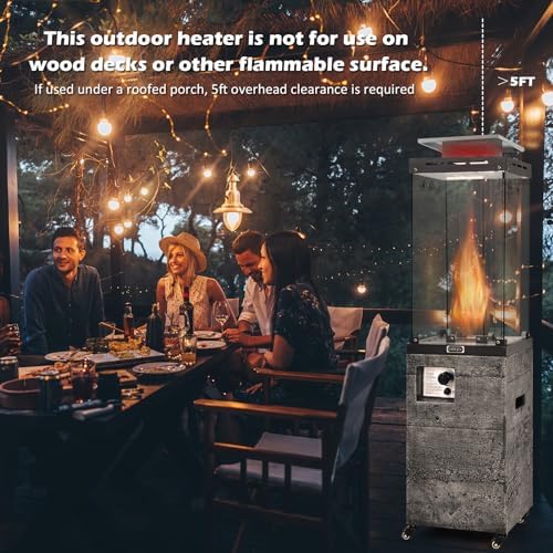 Tangkula 41,000 BTU Propane Patio Heater with Waterproof Cover (Grey) - Image 3