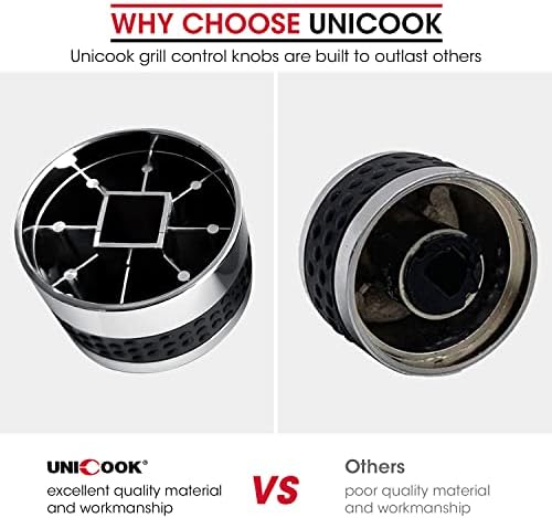 Unicook Grill Control Knobs for BBQ Grills with D-Shaped Shaft, 4 Pack - Image 3