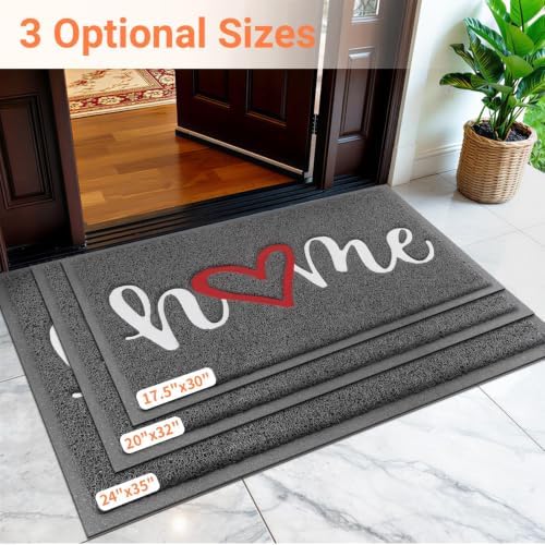 StepLively Door Mat Indoor Outdoor Welcome Mat for Entrance, 35x24in Grey - Image 2
